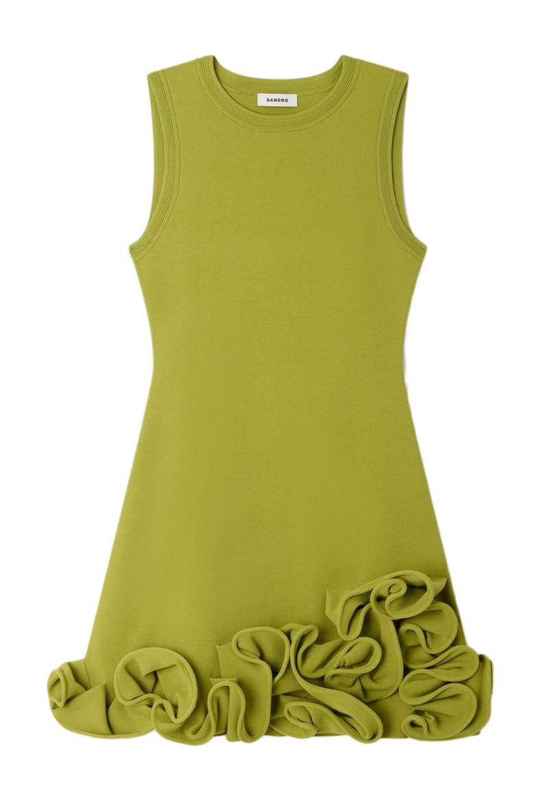 Floral knit mini dress, Alternate, color, Green