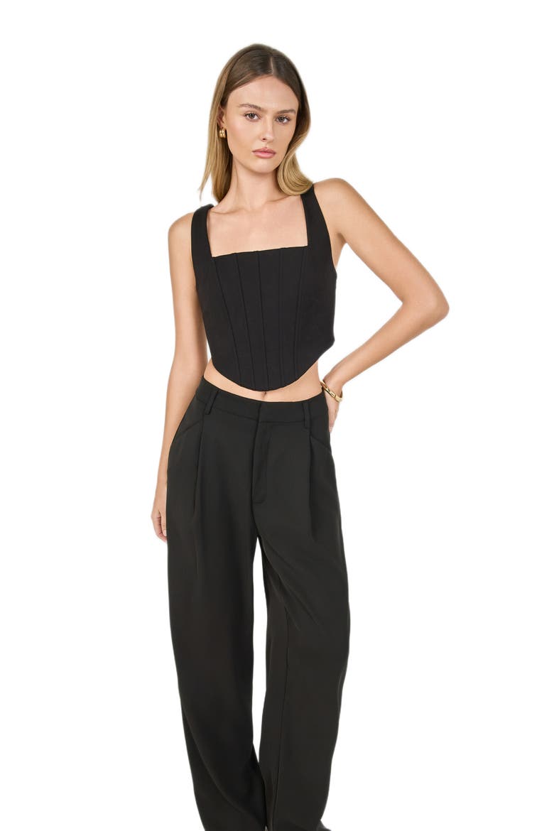 Structured Crop Corset Top, Alternate, color, BLACK