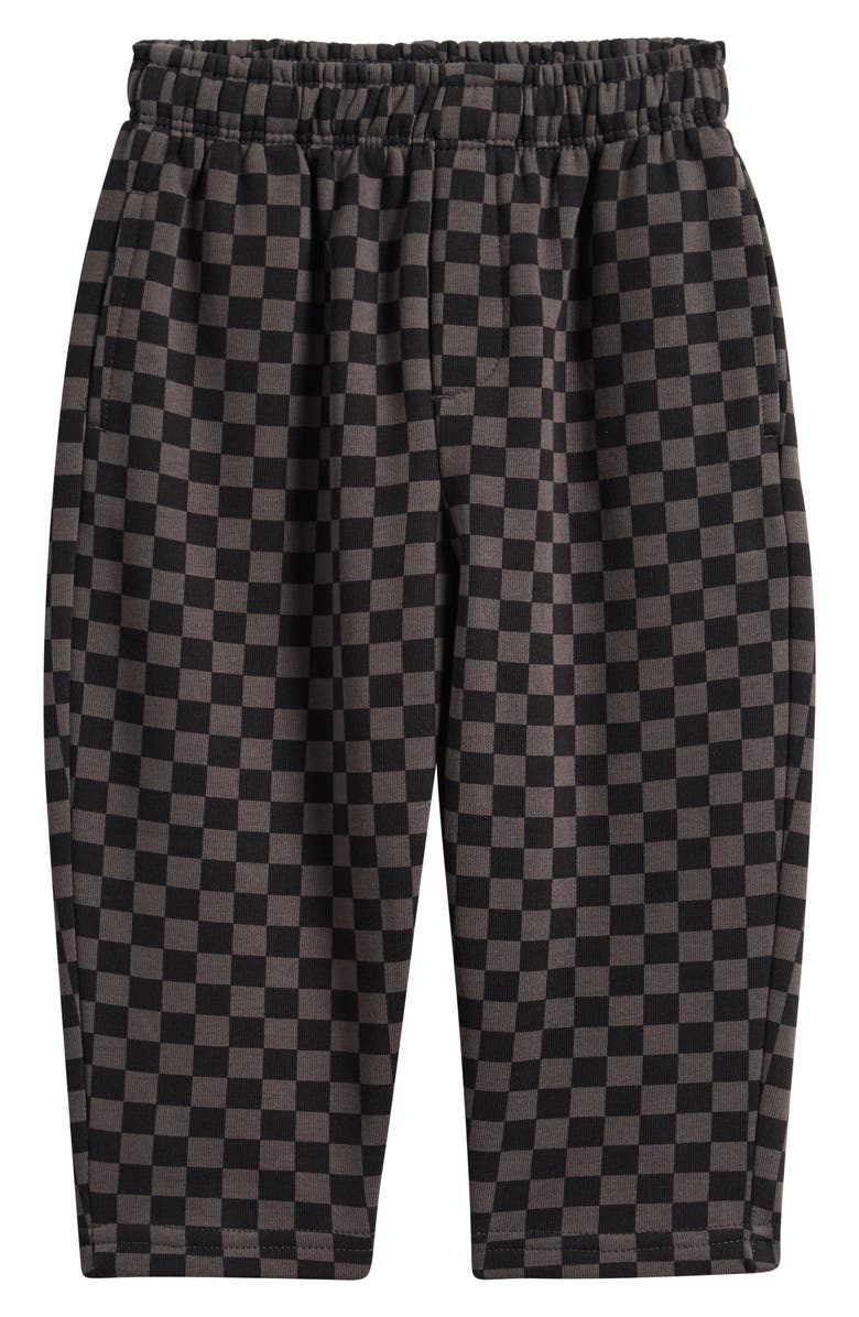 NEXT Kids' Check Jersey Sweatpants, Main, color, Black