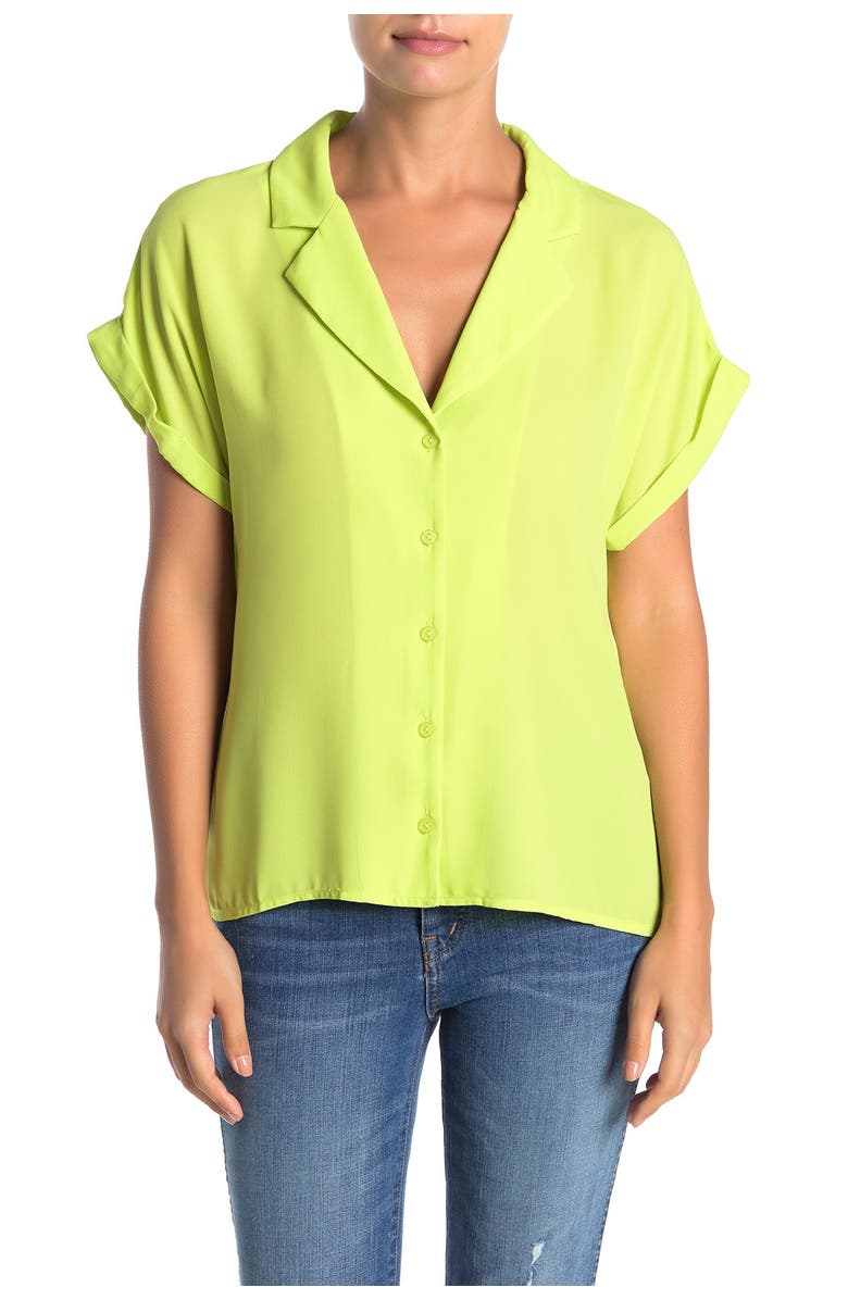 All in Favor Short Sleeve Boyfriend Blouse, Alternate, color, 