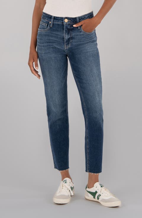 Rachael Raw Hem High Rise Mom Jeans (Explore)