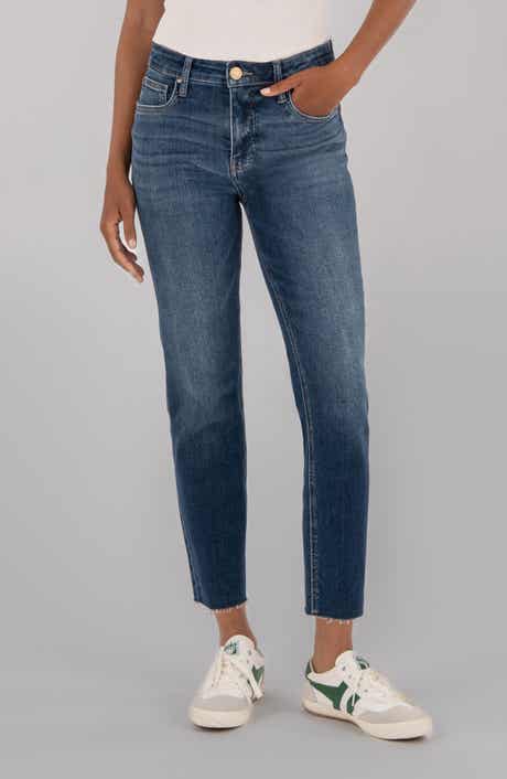 KUT from the Kloth Rachael Raw Hem High Rise Mom Jeans