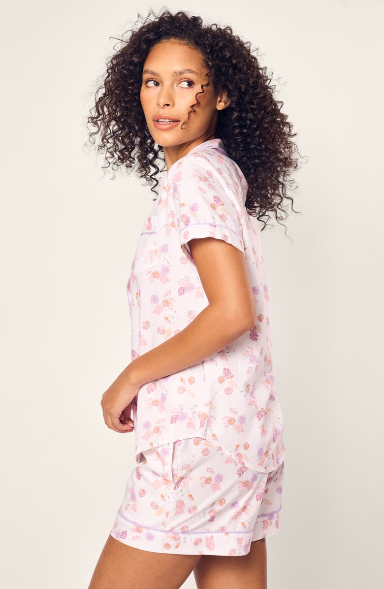 Petite Plume Floral Brushed Cotton Twill Short Pajamas, Alternate, color,