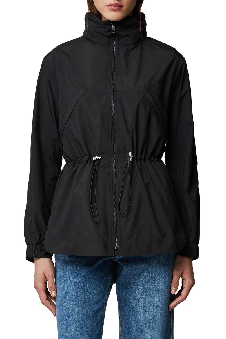 Water Repellent Hooded Coat, Main, color, BLACK