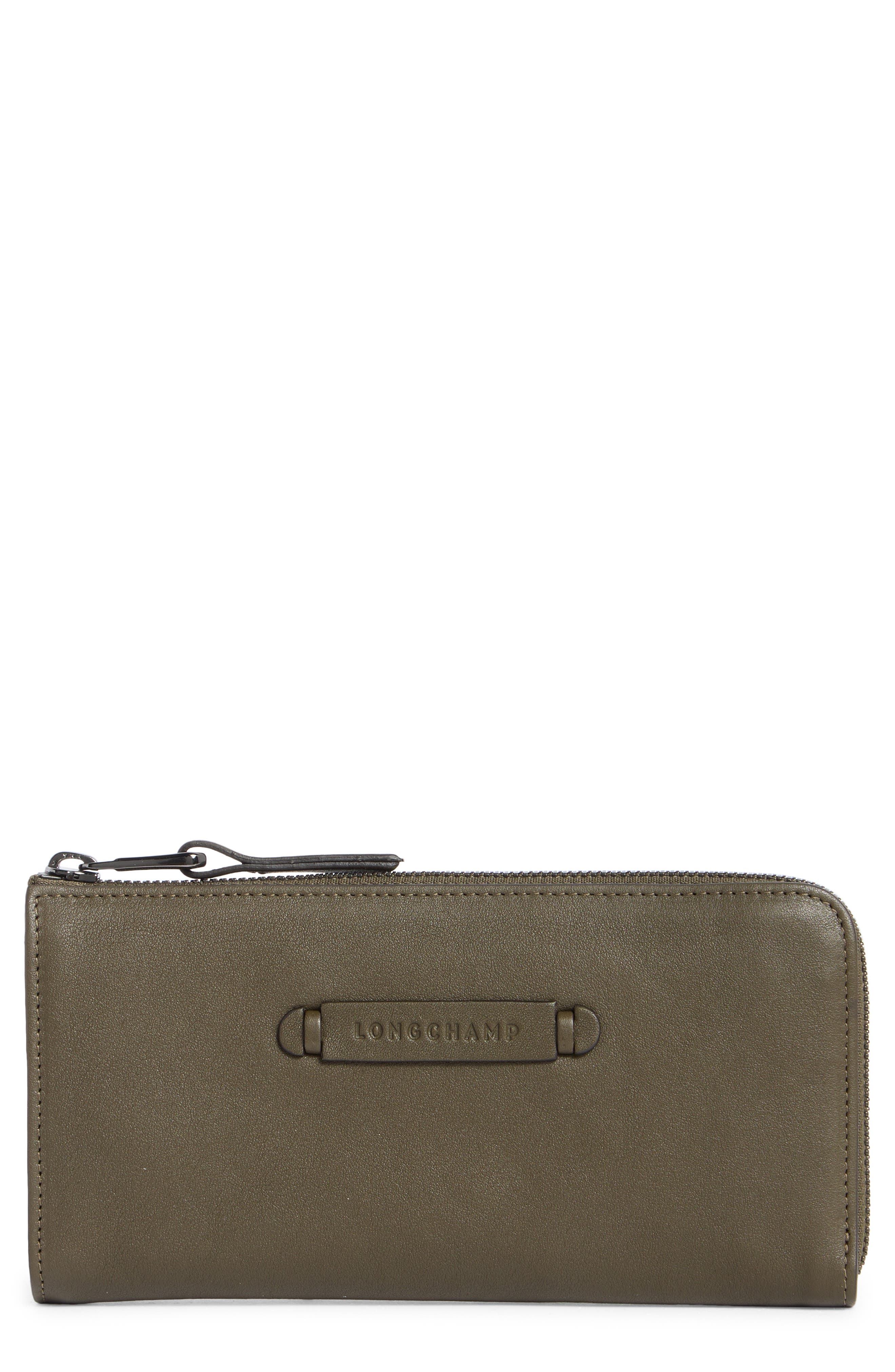 Longchamp Leather Zip Around Wallet