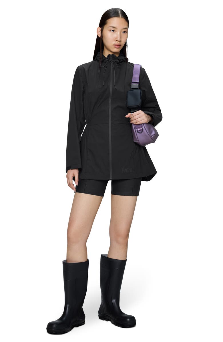 Rains Mito Water Repellent Hooded Jacket, Alternate, color, Black