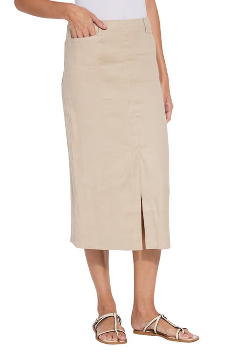 Nixie Linen Blend Pencil Skirt