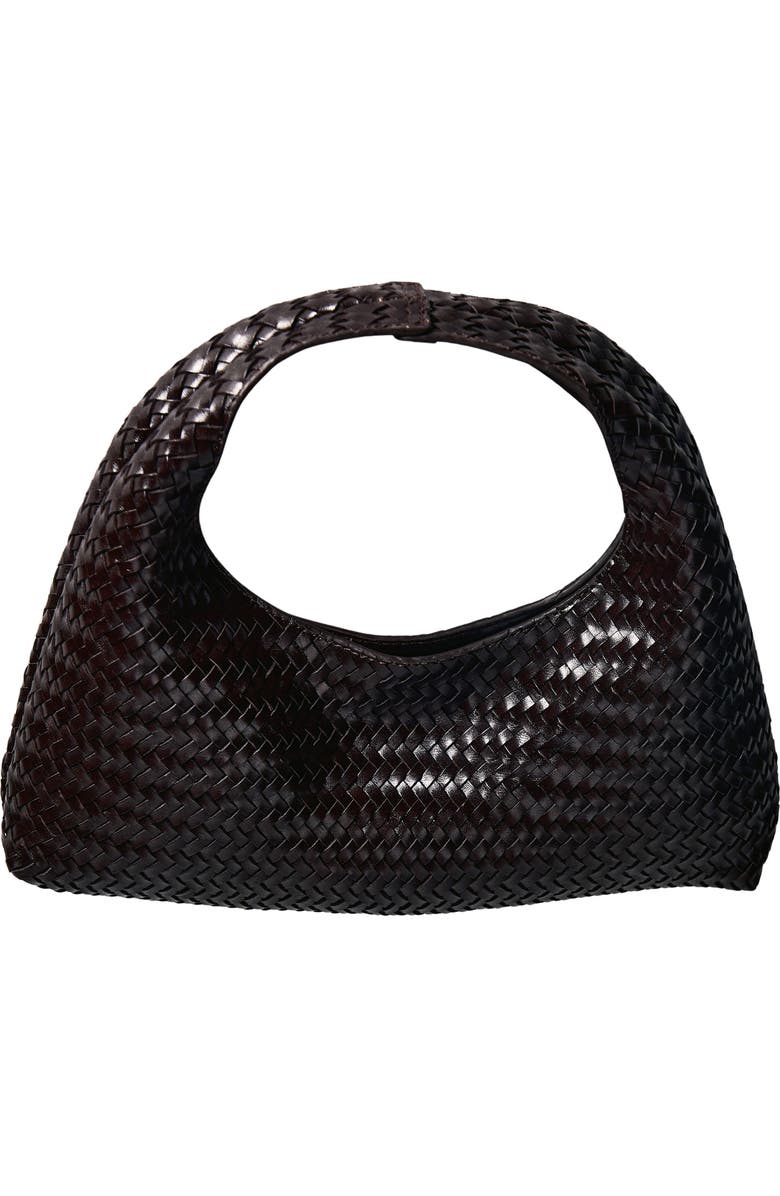 MANGO Braided Leather Handbag, Alternate, color, Chocolate