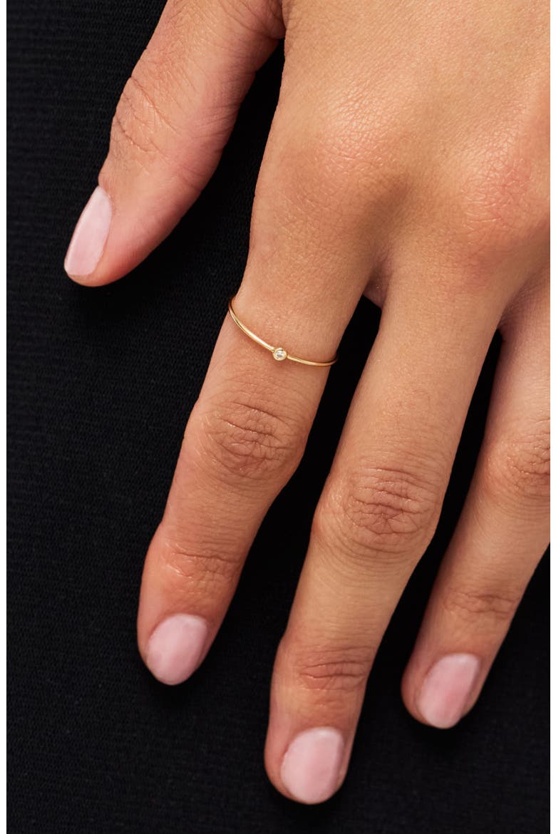 Gold Band Ring - Mini Diamond Ring, Alternate, color, Gold
