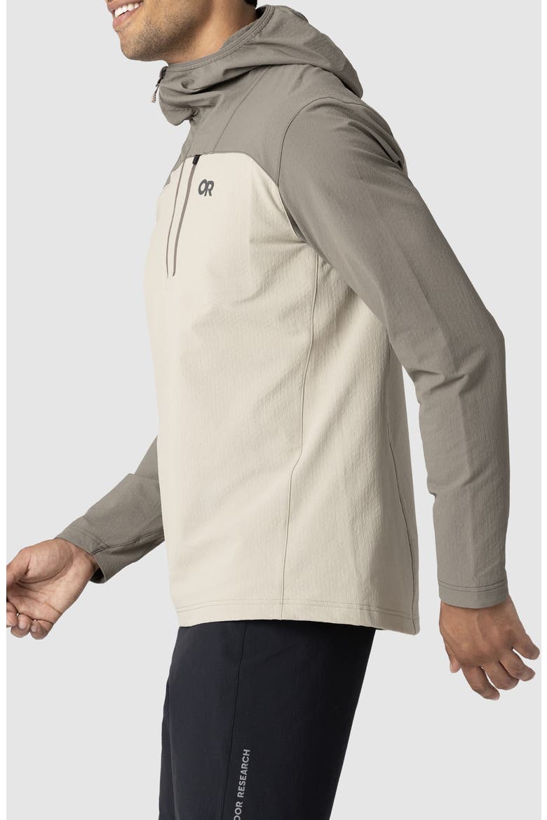 Freewheel Mountain Bike Half Zip Hoodie, Alternate, color, PRO KHAKI/ GRAVEL