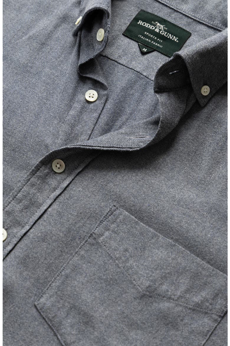 Barrhill Sports Fit Button-Down Shirt, Alternate, color, DENIM
