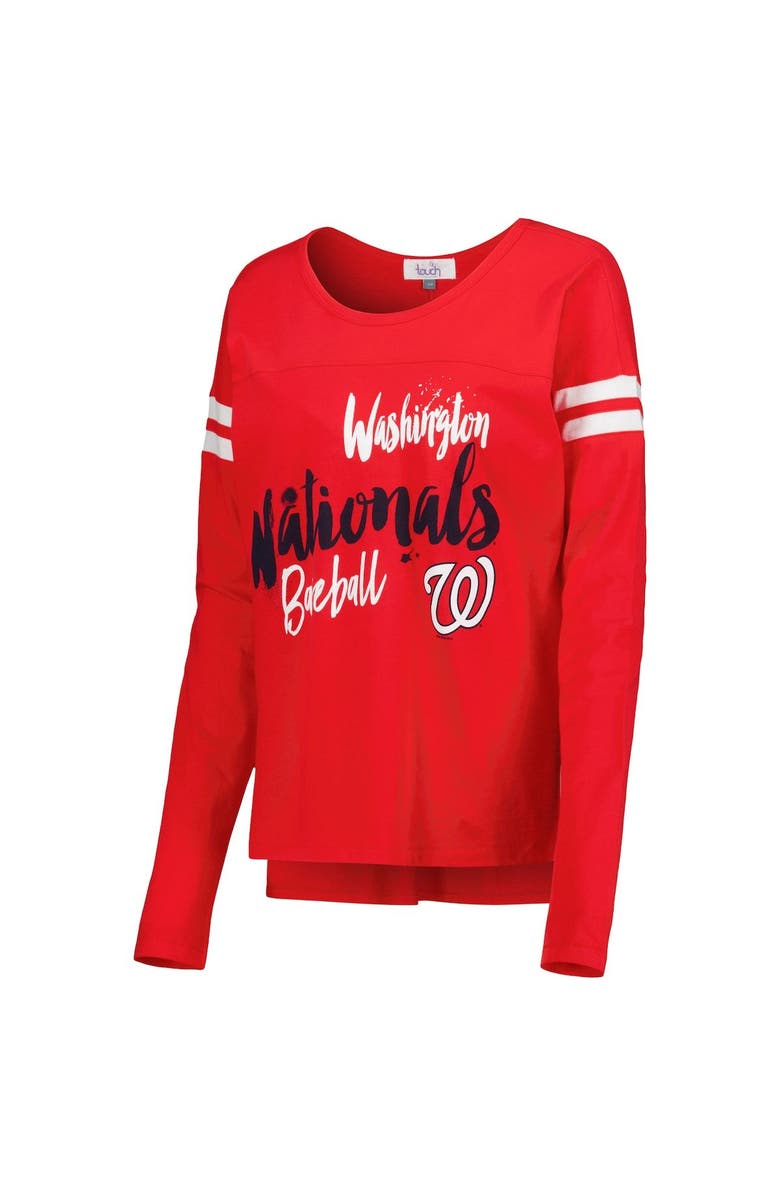 TOUCH BY ALYSSA MILANO Women's Touch Red Washington Nationals Free Agent Long Sleeve T-Shirt, Alternate, color, 