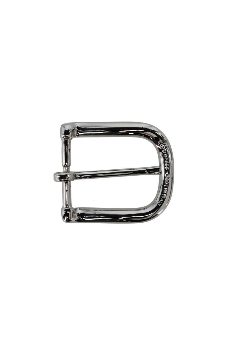 Trafalgar 30mm Italian Rippled Textured Solid Brass Harness Belt Buckle, Alternate, color, Shiny Nickel