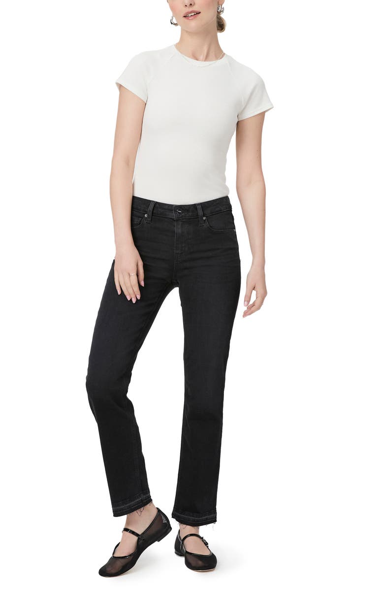 PAIGE Amber Release Hem Mid Rise Straight Leg Jeans, Alternate, color, Slater