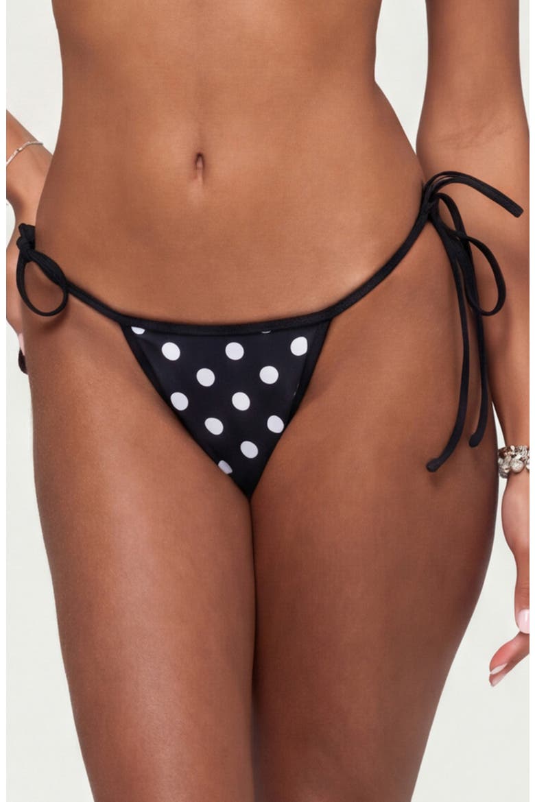 Tora Polka Dot Tie Side Reversible Bikini Bottoms, Main, color, BLACK/ WHITE