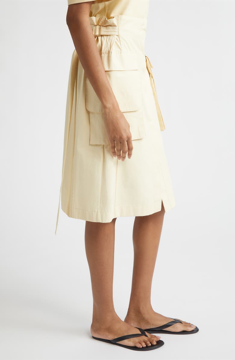 OSSOU Glen Coated Cotton Cargo Skirt, Alternate, color, Butter