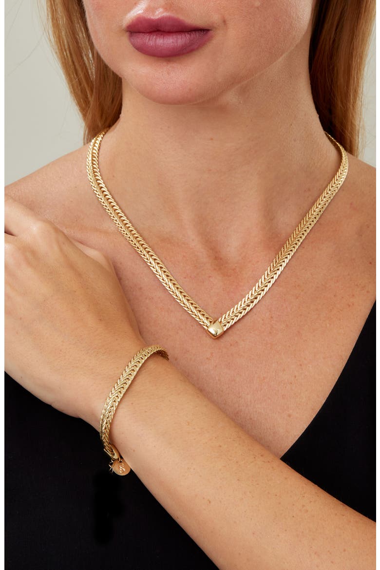 Woven Chain Bracelet, Alternate, color, YELLOW