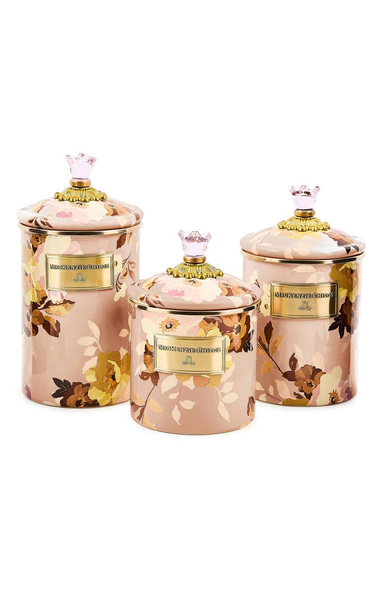 MACKENZIE CHILDS Wild Rose Mauve Small Canister, Alternate, color, Mauve