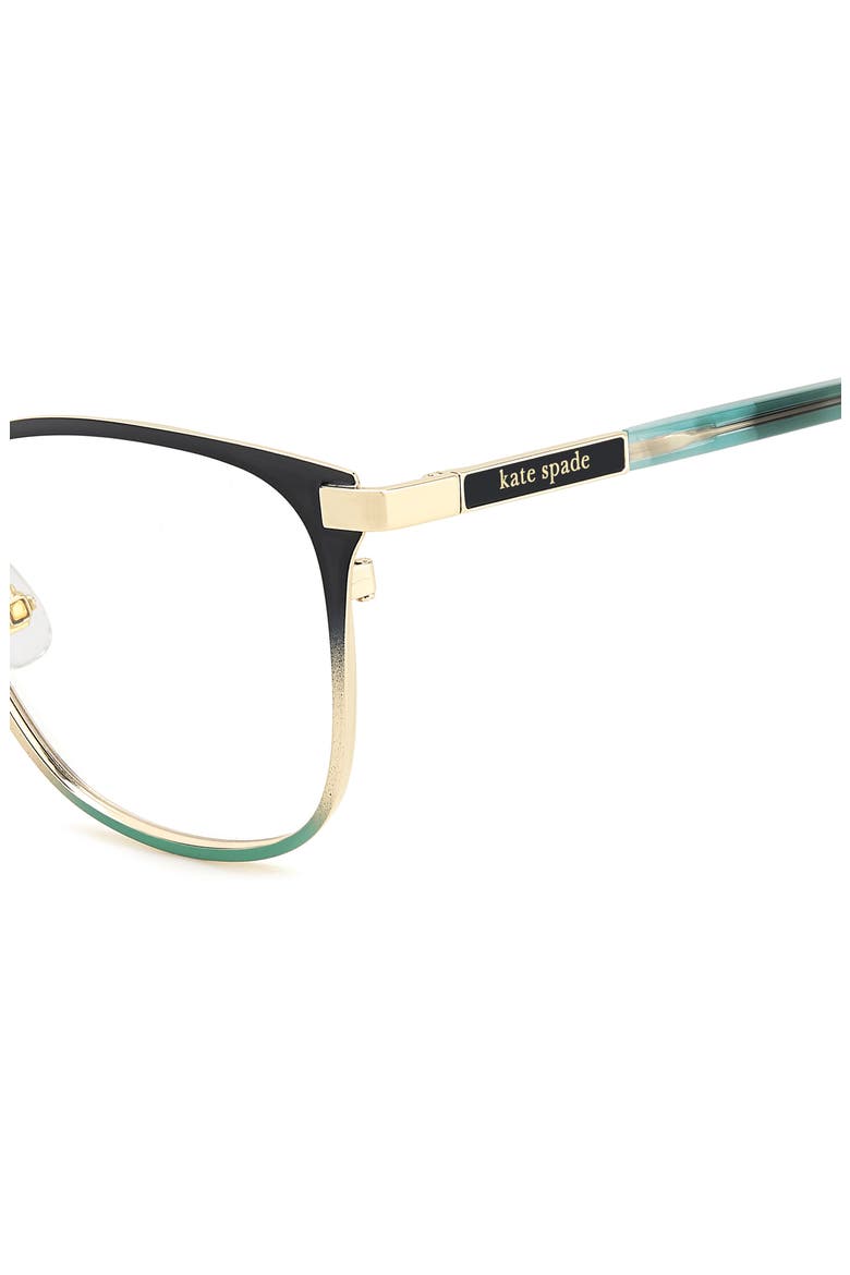 terriann 51mm square optical glasses, Alternate, color, BLACK TEAL