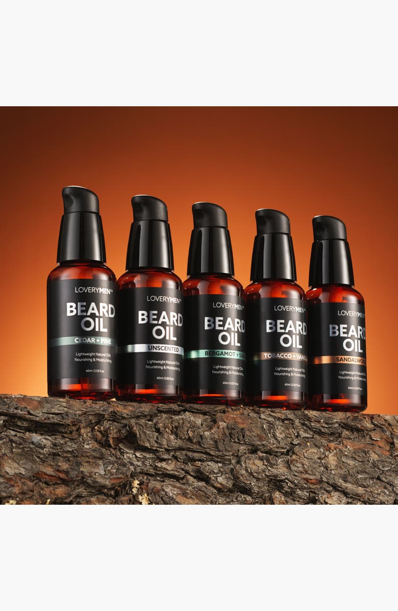 Lovery Premium 5 Piece Beard Oil Set Set with Argan and Jojoba Oil, Alternate, color, NO COLOR
