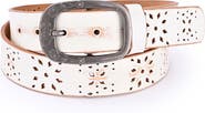 OLD TREND Blooming Genuine Leather Perforated Floral Vintage Belt