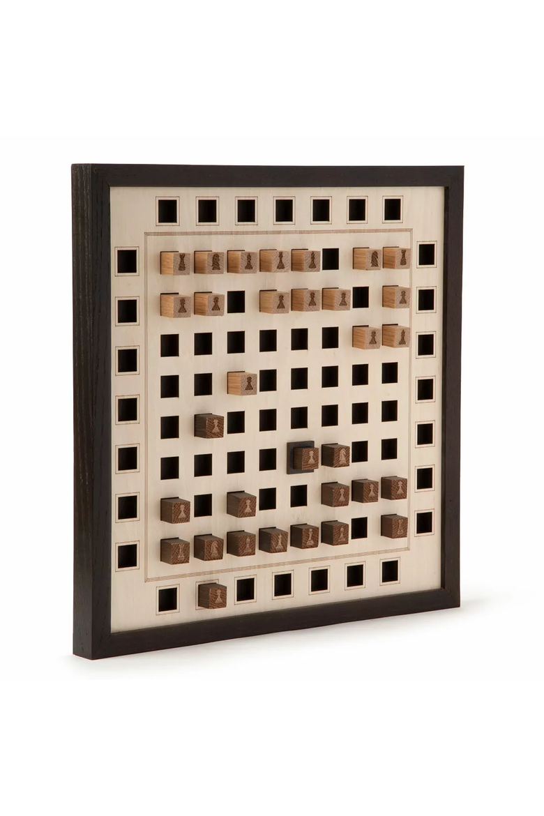 Wall Chess Game by Woodtech, Alternate, color, Brown / Beige