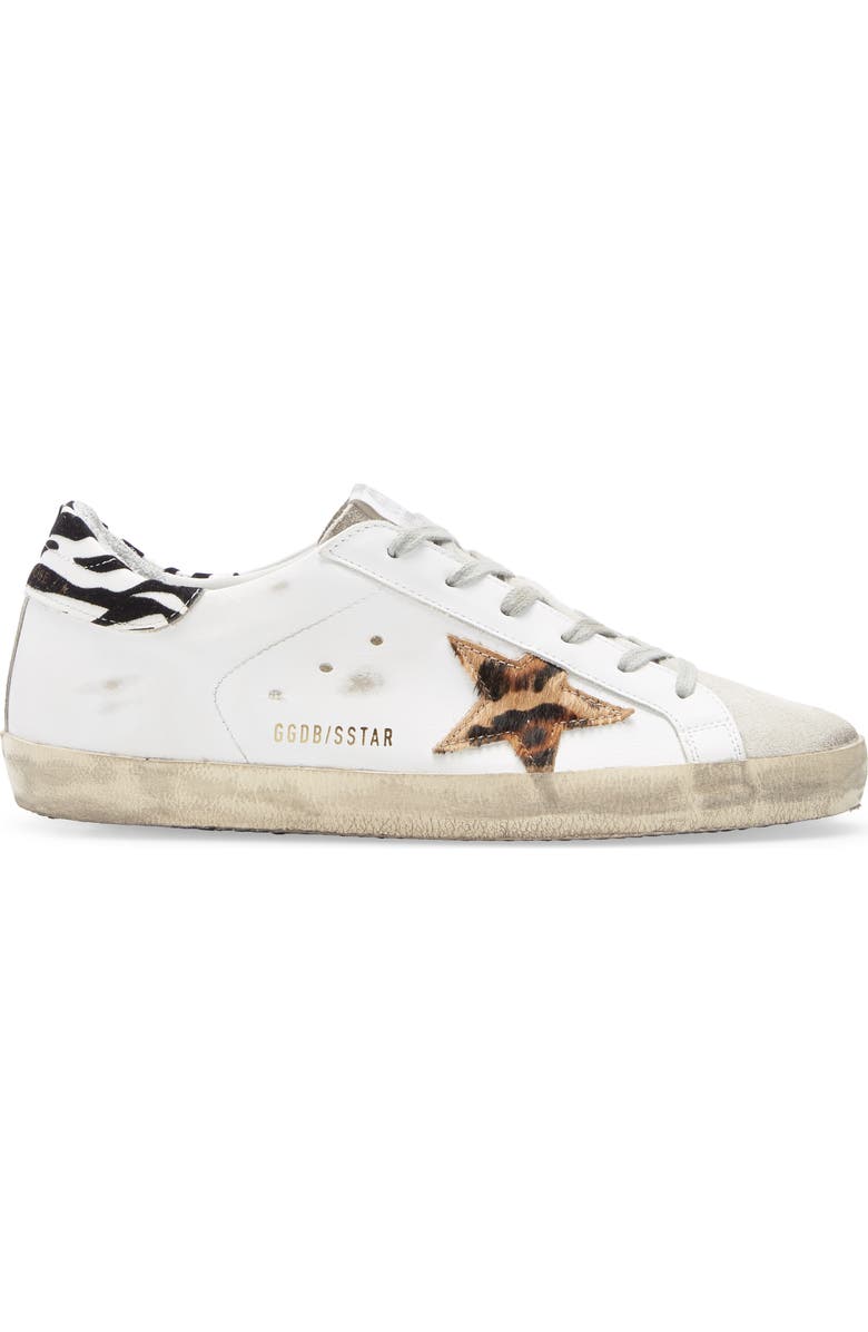 Golden Goose Superstar Genuine Calf Hair Animal Print Sneaker, Alternate, color,