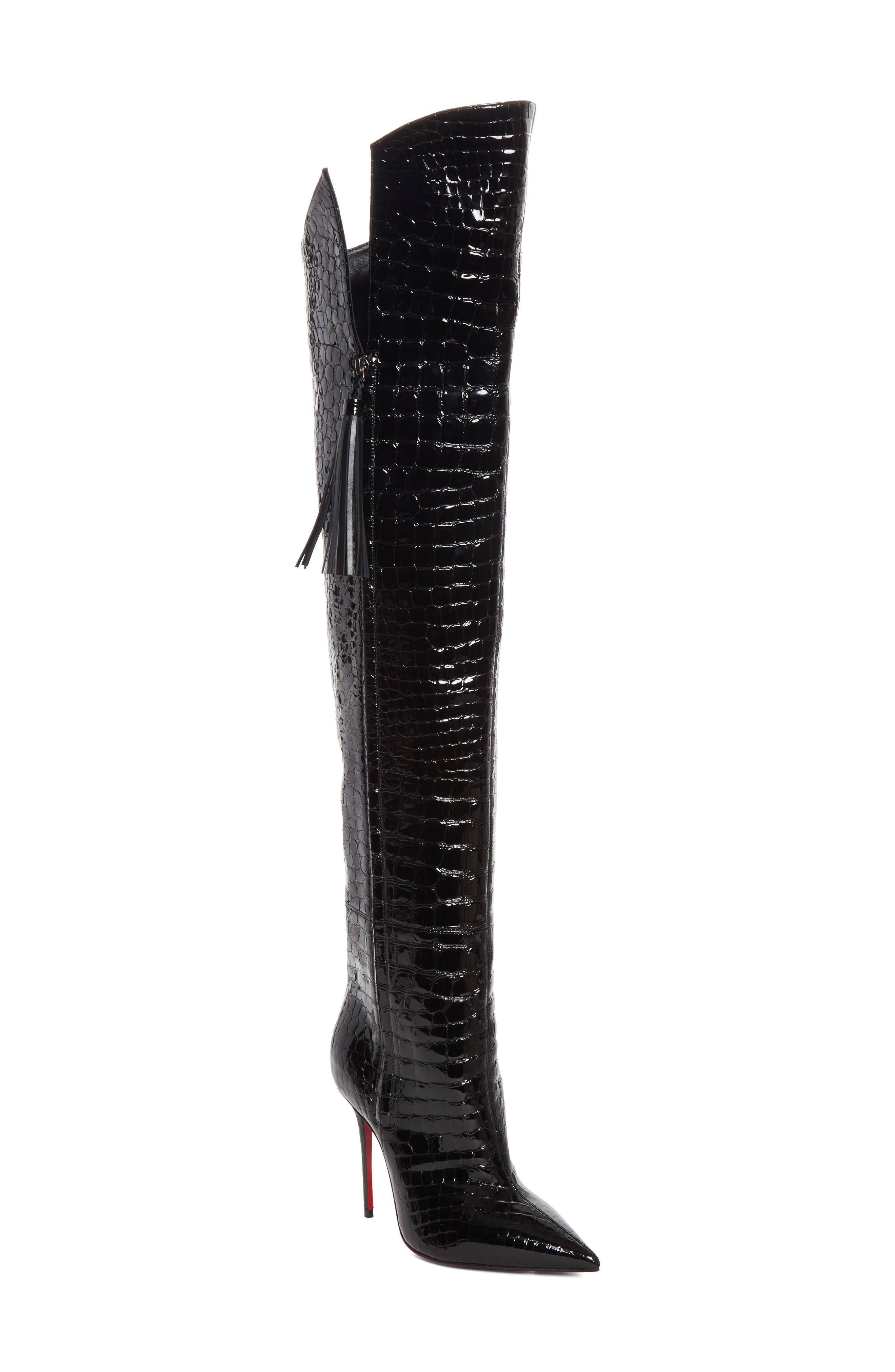 So Poona Over the Knee Leather Boot, Main, color, BK01 BLACK