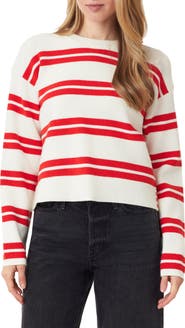 Scotch & Soda Stripe Crewneck Crop Sweater