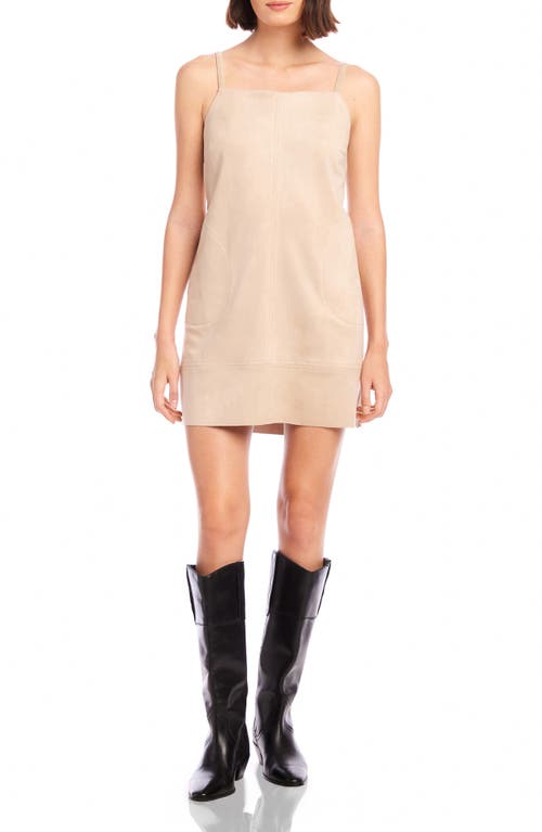 Fifteen Twenty Safia Faux Suede Dress In Almond