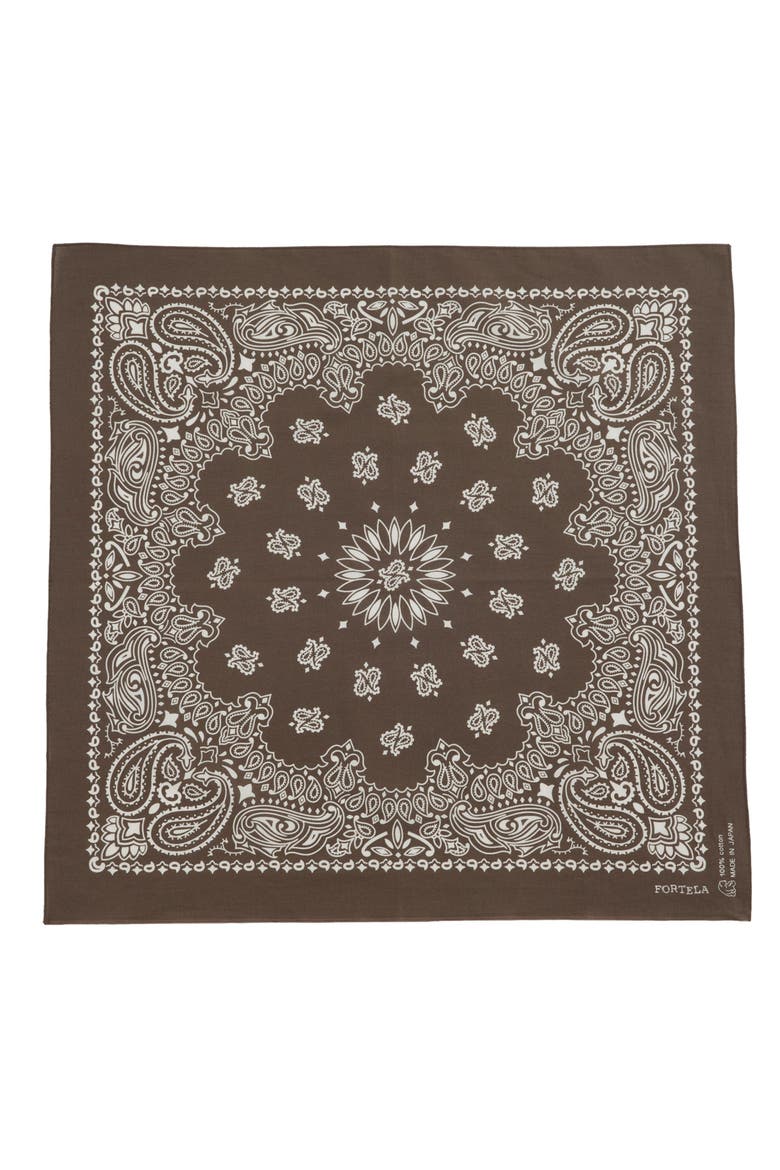 Japanese Paisley Bandana, Main, color, BROWN