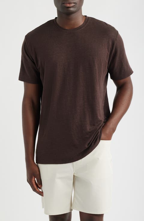 Bryce Crewneck Stretch Linen T-Shirt