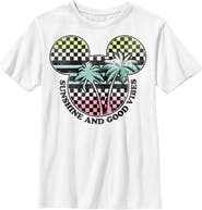 Mickey & Friends Boy's Mickey & Friends Checkered Sunshine and Good Vibes Graphic T-Shirt