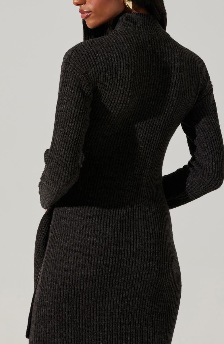 ASTR the Label Audree Long Sleeve Wrap Sweater Dress, Alternate, color, Charcoal