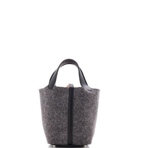 Pre-owned Hermes Hermes Picotin Lock Bag Felt With Leather Pm In Gray