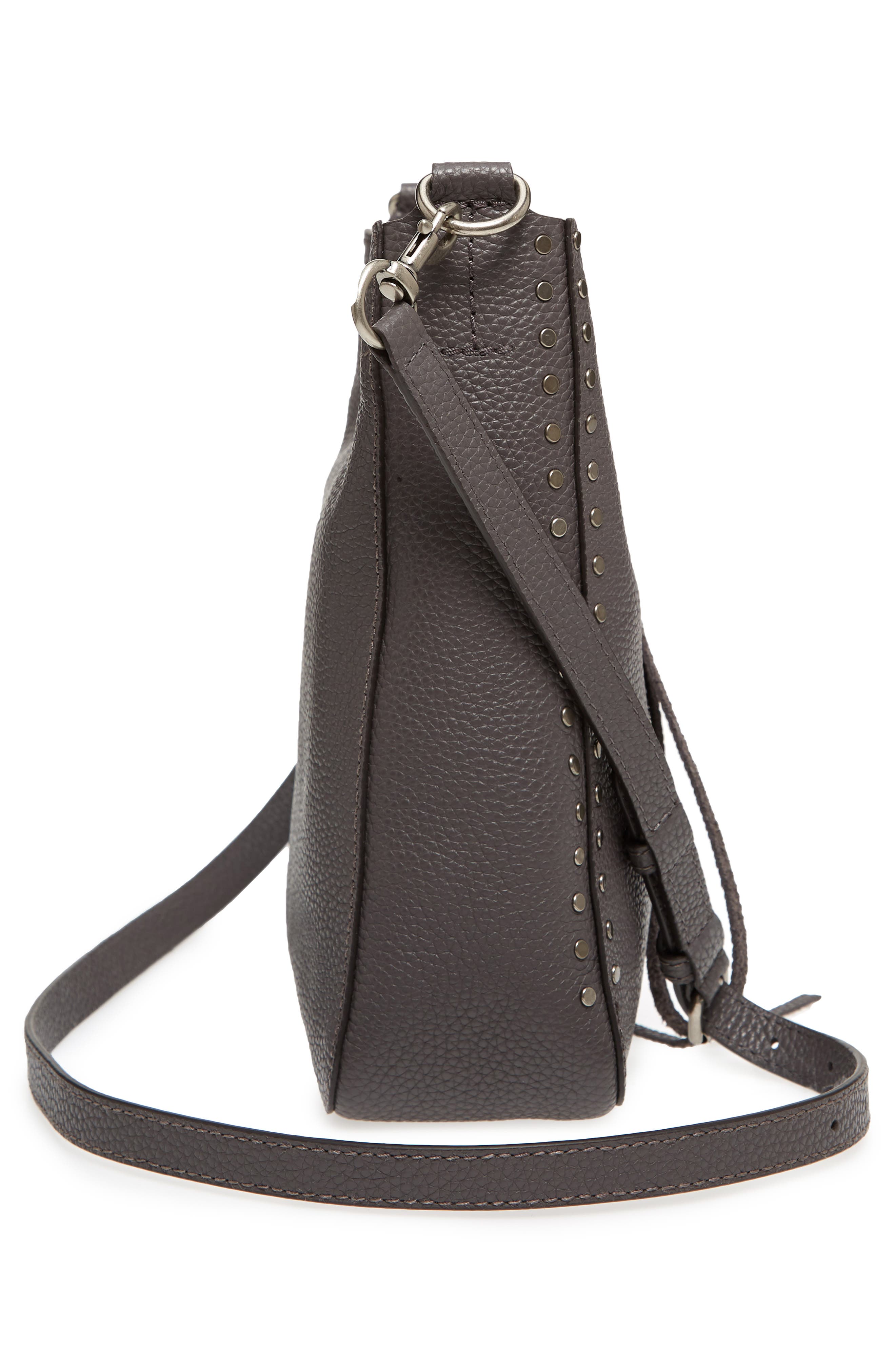 Small Darren Leather Feed Bag, Alternate, color, NEW GREY