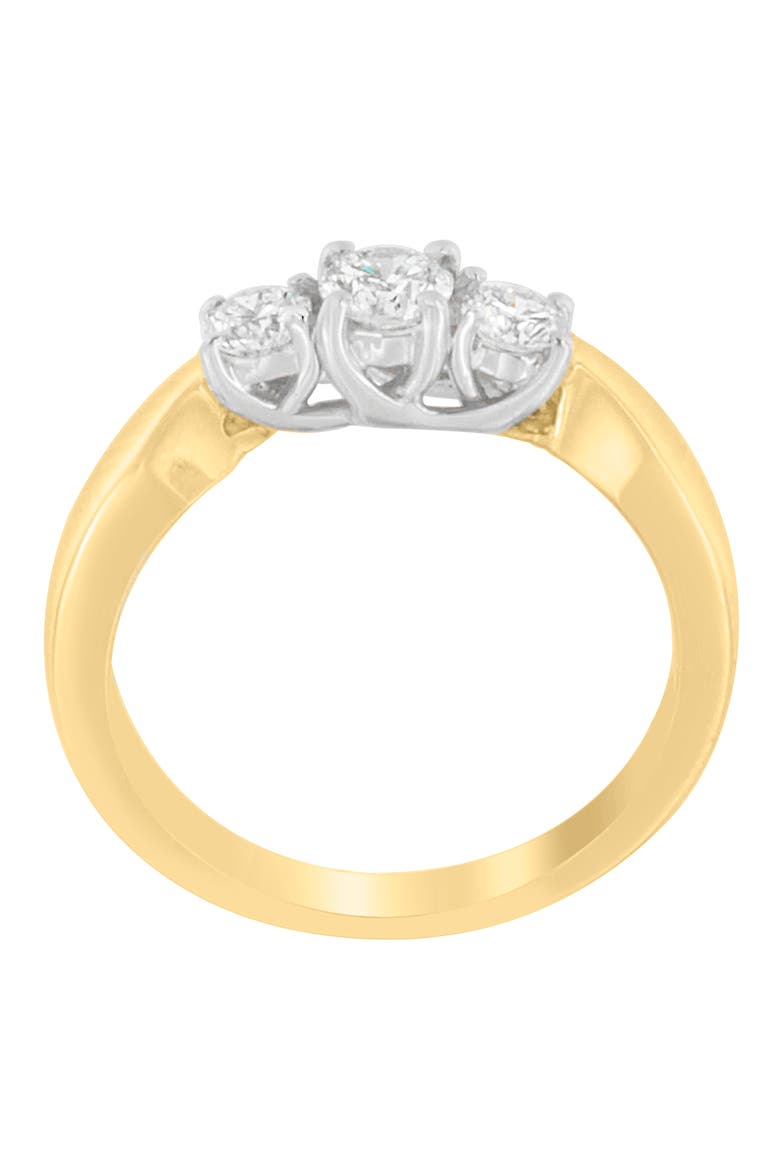14K Two-Toned Gold 1/2 CTTW Round-cut Diamond Ring, Alternate, color, Yellow