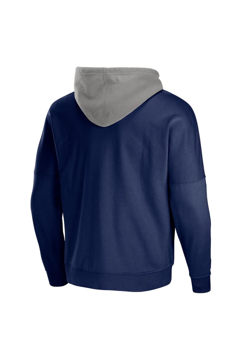 Men's NFL x Staple Navy New England Patriots Throwback Vintage Wash Pullover Hoodie, Alternate, color, Navy