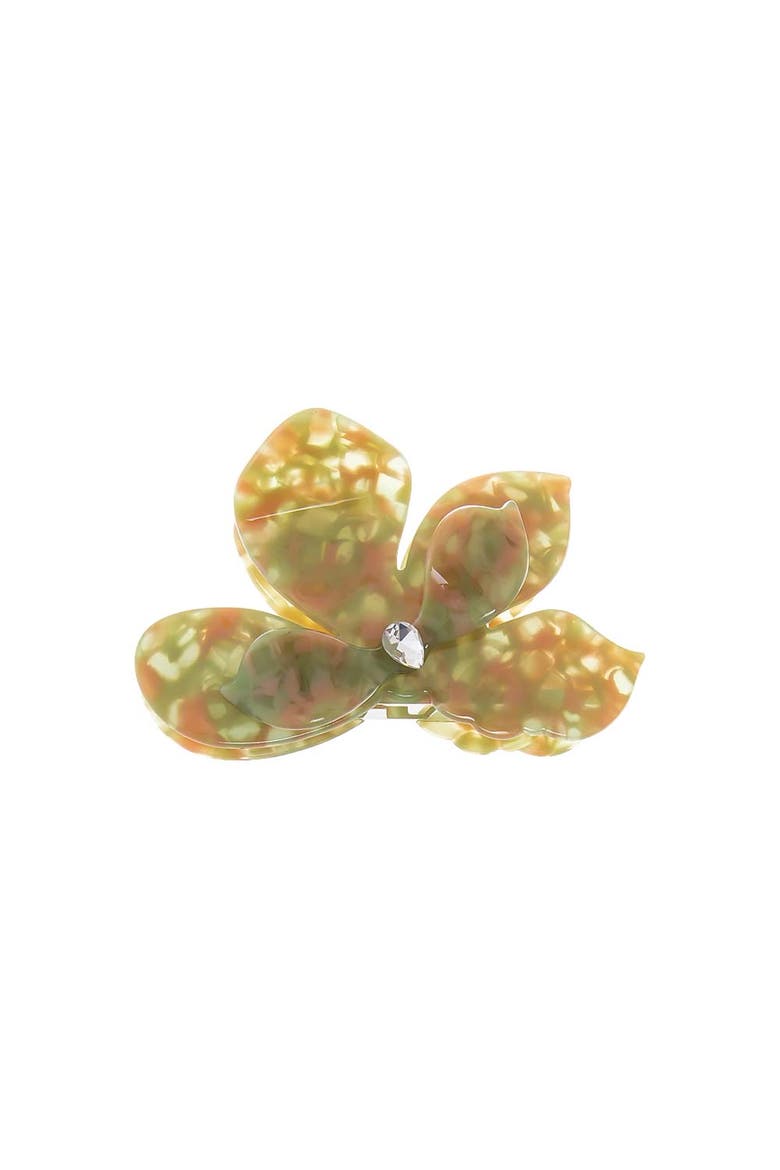 Folded Flower Multi Leaf Hair Claw Clip, Main, color, Green