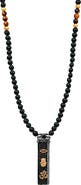 Karma and Luck Men's Onyx Tiger’s Eye Triple Protection Beaded Necklace Divine Energy