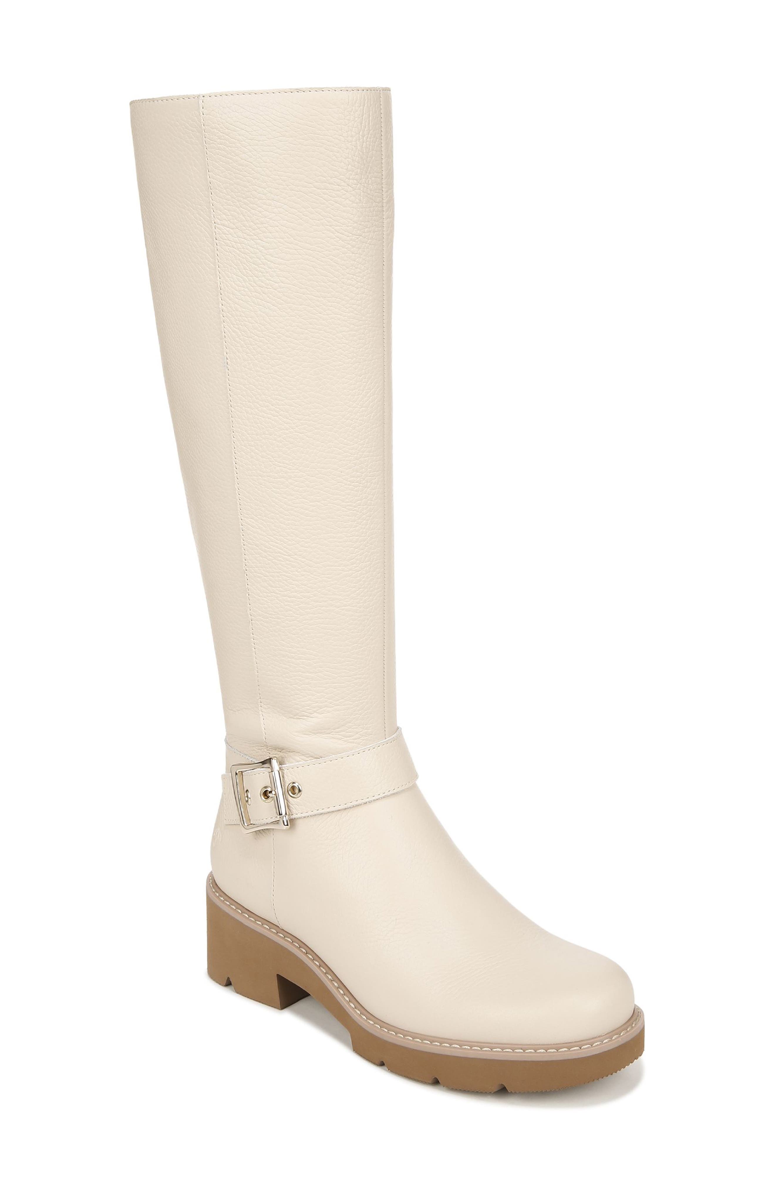 Naturalizer Darry Water Repellent Knee High Boot, Main, color, Porcelain Beige Leather