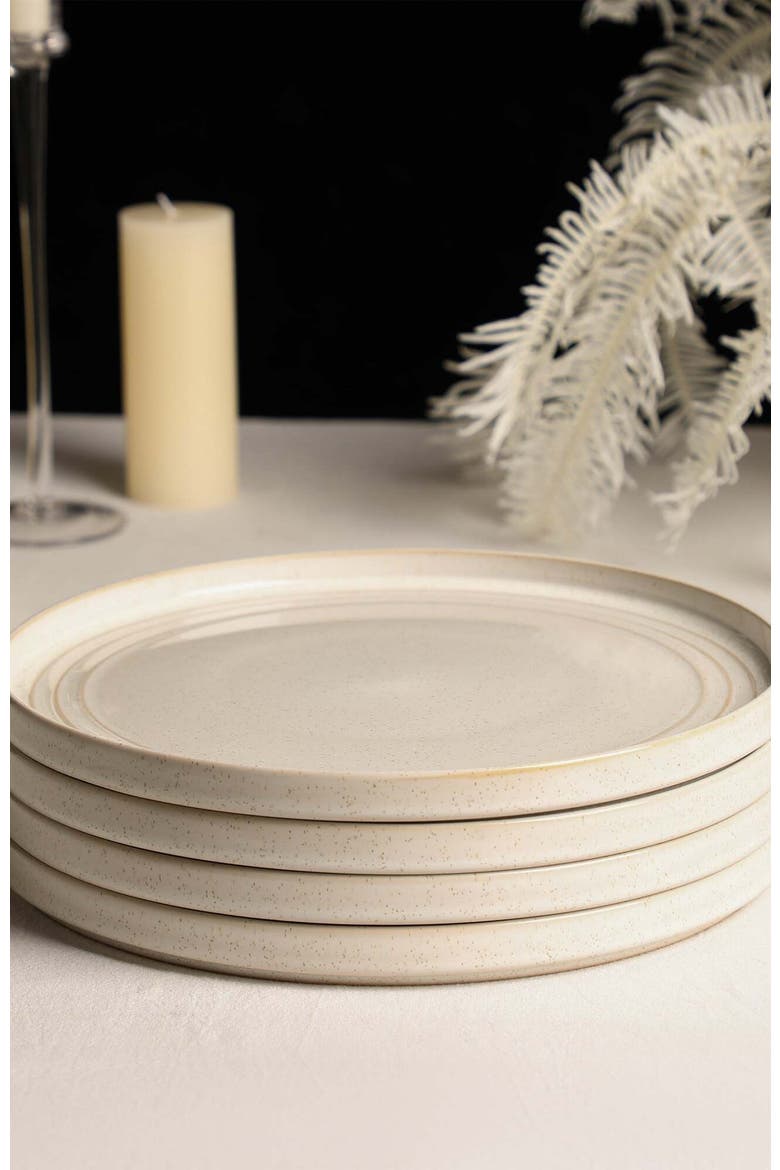 Claire Stoneware 4-Piece Dinner Plate Set, Alternate, color, White