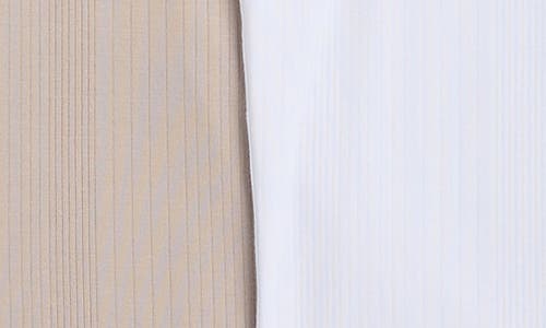 Nordstrom Rack 2-pack Rib Tank In White/tan Thread