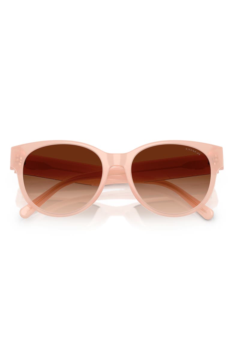 COACH 56mm Gradient Round Sunglasses, Alternate, color, Light Pink / Brown Gradient