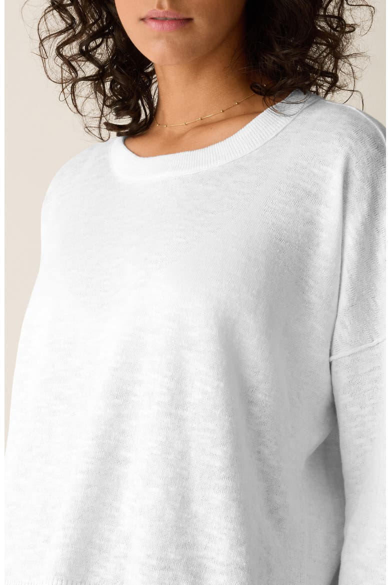 Organic Linen & Organic Cotton Crewneck Sweater, Alternate, color, WHITE