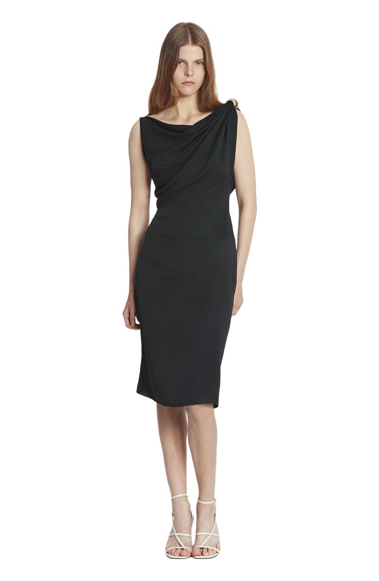 Lanvin ARPÈGE RING DRAPED SILK DRESS, Main, color, 