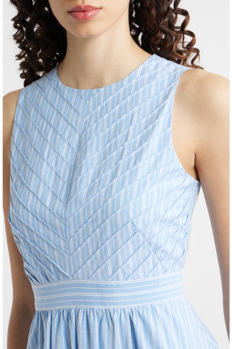 Stripe Sleeveless Cotton Blend Midi Dress, Alternate, color, BLUE WHITE