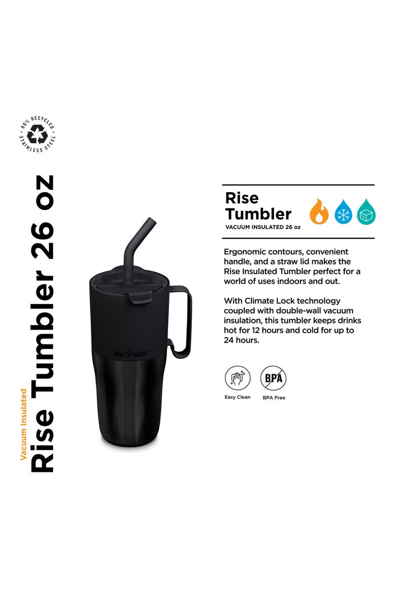 26oz Rise Insulated Tumbler with Straw Lid, Alternate, color, Black