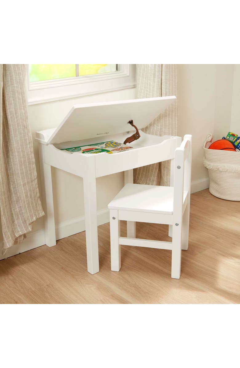Melissa & Doug Wooden Lift Top Desk & Chair Set, Alternate, color, Multi