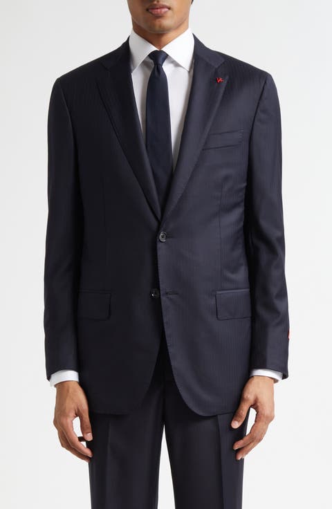 Herringbone Wool & Silk Suit